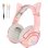 Casque ONIKUMA K9 avec câble USB RGB, micro ajustable, design gaming rose