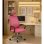 Silla de escritorio Home Heavenly Queny giratoria y regulable tapizada tejido 3D color rosa