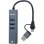 Hub USB PremiumCord con Ethernet Gigabit 3 Puertos USB-A y USB-C
