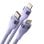Cavo USB Baseus Flash Series 2 3 in 1 USB-C + micro USB + Lightning 100W 1,5m viola