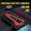 Arrancador De Batería Klack 12v 14000 Mah Con Pinzas Inteligentes, Power Bank Usb-c Pd, Linterna Led Sos, Botón Boost Y Estuche