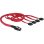 Câble mini SAS 36pin vers 4x SATA, 0,5 m, Rouge