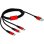 Cable de carga USB 3 en 1 Delock Tipo-A a Lightning/Micro USB/USB Type-C 1 m negro/rojo
