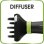 Sèche-cheveux Ionique Rowenta CV6030 1500W 3 Températures 2 Vitesses Diffuseur Noir Vert