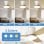 Deckenventilator mit Licht Autrucker 40'' 3 Umkehrbare Flügel 6 Stufen Fernbedienung LED
