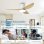 Deckenventilator mit Licht Autrucker 40'' 3 Umkehrbare Flügel 6 Stufen Fernbedienung LED