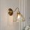 Lampe Murale Industrielle en Laiton avec Abat-jour en Verre Transparent Base E27 Autrucker