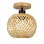 Lampe de plafond semi-encastrée Autrucker en rotin et bambou naturel style rustique