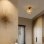 Lampe de plafond semi-encastrée Autrucker en rotin et bambou naturel style rustique