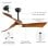 Ventilatore da Soffitto con Luce Rolipo 18W 132cm Silenzioso 6 Velocità Telecomando Funzione Inverno Timer