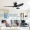 Deckenventilator mit Licht Autrucker 40" 3 Flügel Reversibel 6 Stufen Fernbedienung LED