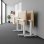 Mesa Spacio FlexiMove Plegable y Volteable 1600x600mm Roble Stella con Ruedas