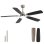 Ventilatore da Soffitto con Luce Rolipo 18W LED 132cm 6 Velocità Motore DC Telecomando Nero