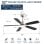 Ventilatore da Soffitto con Luce Rolipo 18W LED 132cm 6 Velocità Motore DC Telecomando Nero