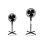 Ventilateur sur Pied Oceanic 45W 41cm 3 Vitesses Oscillation Tête Inclinable Noir