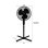 Ventilateur sur Pied Oceanic 45W 41cm 3 Vitesses Oscillation Tête Inclinable Noir