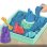 Set Kinetic Sand Sandspielkasten mit 454 g blauem Sand und 4 Zubehörteilen