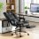 Silla de oficina ergonómica Rolipo reclinable con reposapiés giratoria 360° negra