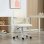 Silla de oficina ergonómica Rolipo con reposabrazos plegables y altura regulable blanca