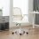 Silla de oficina ergonómica Rolipo con reposabrazos plegables y altura regulable blanca