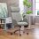 Silla de oficina Rolipo ergonómica con reposacabezas ajustable, función de balanceo y altura ajustable gris oscuro