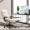 Silla de Oficina con Masaje Rolipo Altura Ajustable 6 Puntos PU Beige