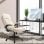 Silla de Oficina con Masaje Rolipo Altura Ajustable 6 Puntos PU Beige