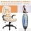 Silla de Oficina con Masaje Rolipo Altura Ajustable 6 Puntos PU Beige