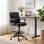 Silla de oficina ergonómica Rolipo con altura y reposapiés ajustables negra