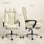 Silla de oficina ergonómica Rolipo reclinable con reposapiés beige 360°