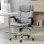 Silla de oficina ergonómica Rolipo con masaje y calefacción, altura ajustable y función de balanceo gris