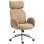 Silla de oficina Rolipo con reposacabezas ajustable, ergonómica, función de balanceo y altura ajustable, marrón