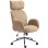 Silla de oficina Rolipo con reposacabezas ajustable, ergonómica, función de balanceo y altura ajustable, marrón