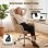 Silla de oficina Rolipo con reposacabezas ajustable, ergonómica, función de balanceo y altura ajustable, marrón