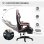 Silla Gaming Rolipo Cuero PU Reclinable 135° Reposacabezas y Reposapiés Negro y Rosa