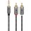 Audiokabel Goobay 65289 3,5mm Stecker zu 2x RCA Stecker 3 m Schwarz/Silber