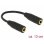 Adattatore audio Delock 3,5 mm femmina a femmina 0,13 m nero