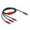 Cavo di ricarica USB 3 in 1 Delock USB Type-C a Lightning/Micro USB/USB Type-C 1 m nero/rosso