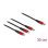 Cable de carga USB 3 en 1 Delock USB Type-C a Lightning/Micro USB/USB Type-C 30 cm negro/rojo