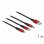 Cabo de carga USB 3 em 1 Delock Tipo-A para Lightning/2 x USB Type-C 1 m Preto/Vermelho