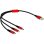 Cable de carga USB 3 en 1 Delock Tipo-A a Lightning/Micro USB/USB Type-C 30 cm negro/rojo