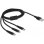 Cavo di ricarica USB 3 in 1 Delock Tipo-A a Lightning/Micro USB/USB Type-C 1 m nero