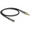 Audio-Verlängerungskabel Delock 3,5 mm Stecker zu Buchse 0,5 m schwarz/grau