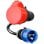 Adaptador go-e para Gemini flex 11 kW, CEE rojo trifásico 16A a CEE azul 16A