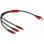 Cable de Carga USB 3 en 1 DeLOCK Tipo-A a Lightning/2 x USB Type-C 30 cm Negro/Rojo