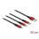 Cable de Carga USB 3 en 1 DeLOCK Tipo-A a Lightning/2 x USB Type-C 30 cm Negro/Rojo