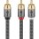 Cable RCA Y Goobay 5 m Negro/Plata Conectores Chapados en Oro