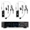 Micrófono Power Dynamics PD522B inalámbrico UHF con dos petacas y micrófonos de solapa y diadema