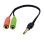 Cable de audio MCL CG-705 3,5mm macho a 2x 3,5mm hembra 0,2 m negro
