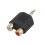 Adaptador MCL 3.5mm a 2xRCA Negro, Conectores Chapados en Oro